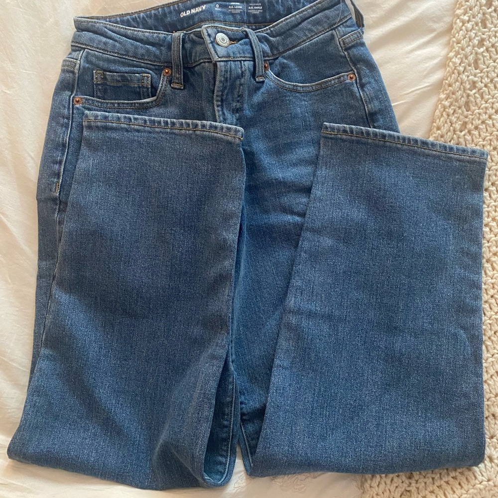 Old Navy Blue Straight Leg Jeans Classic Style